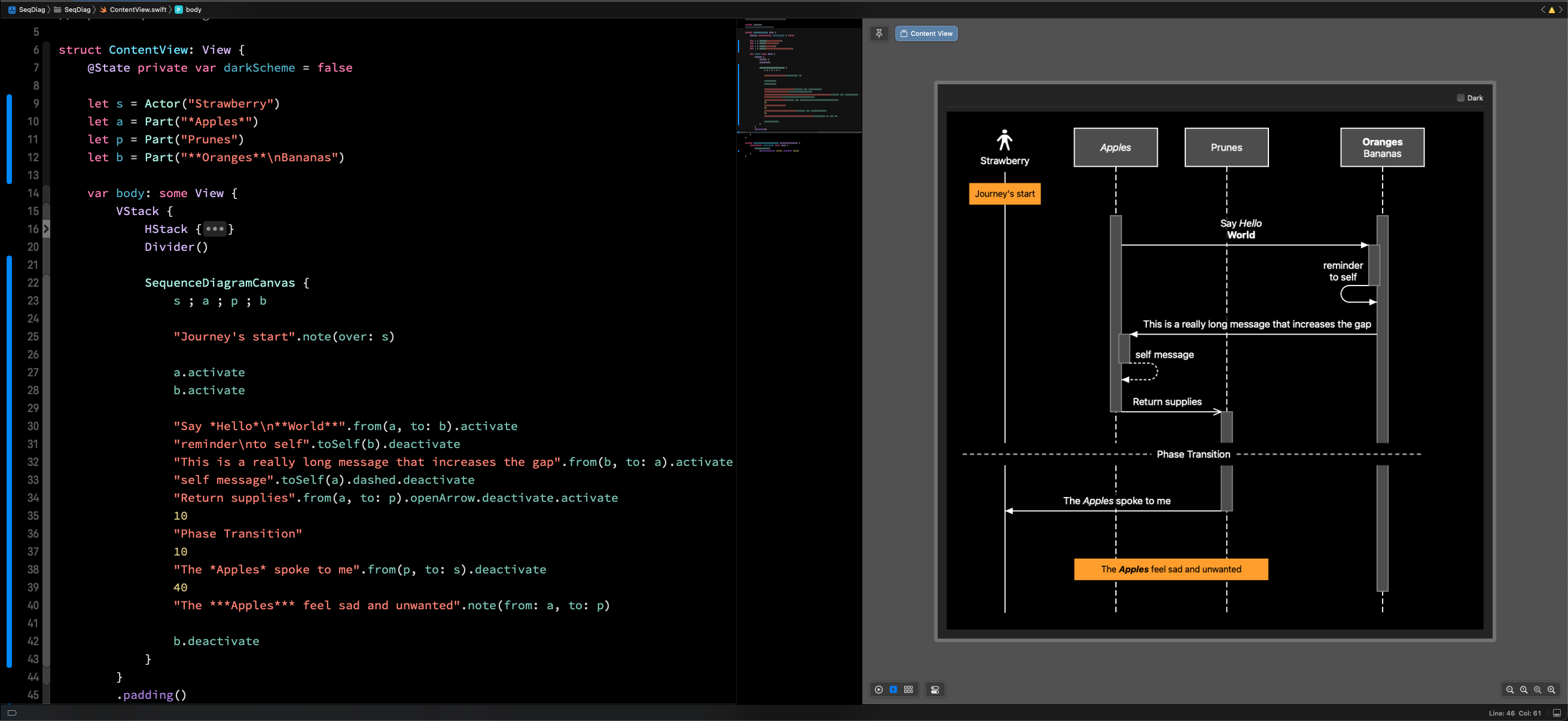 Previewing the DSL in XCode