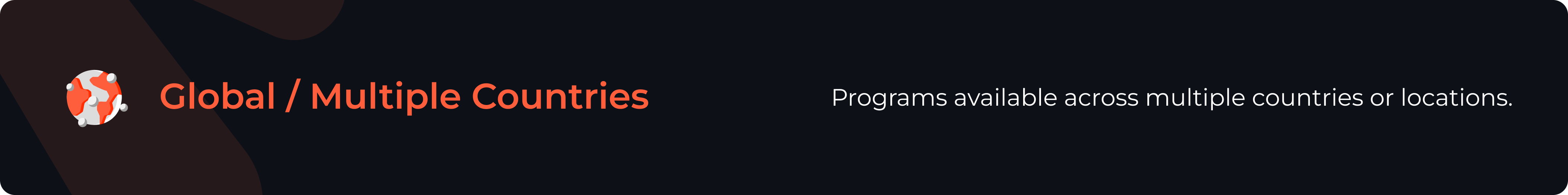 Programs available across multiple countries or locations.